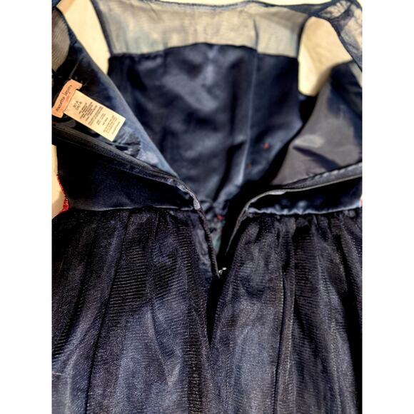 Nanette Lepore Girls Navy Floral Embroidered High-Low Party Dress – Size 7/8 - Picture 8 of 8